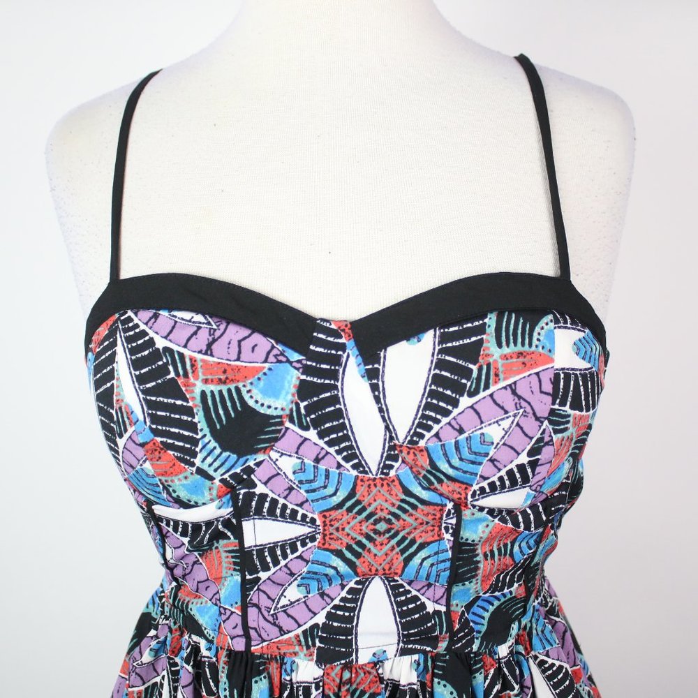 Band of Gypsies Womens Small Leaf Tropical Print Sundress - Picture 4 of 5